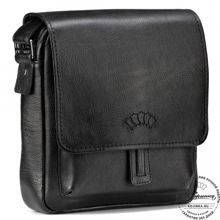 Кожаная сумка через плечо "Алекс" (чёрная) 