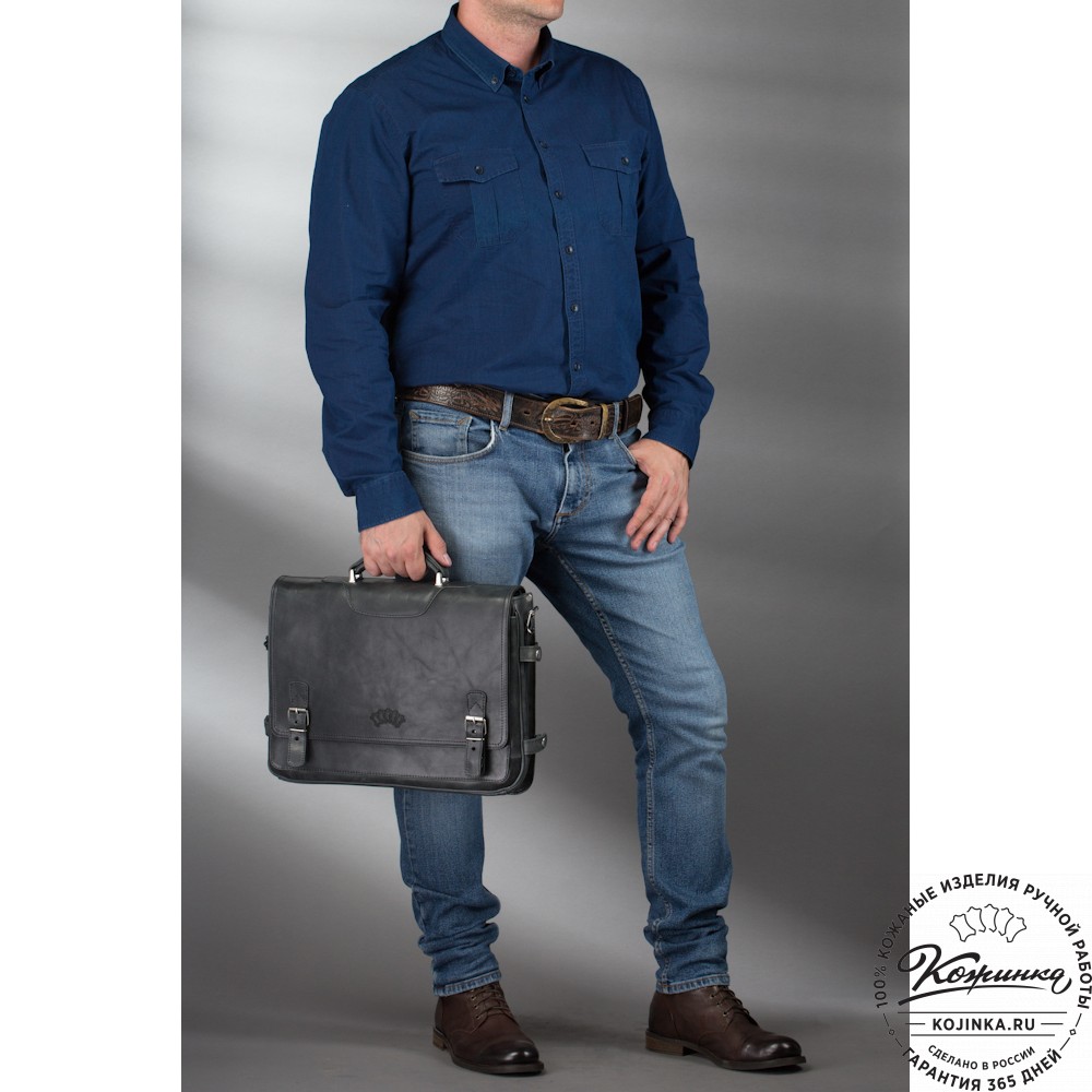 Кожаный портфель "Арамис" (черный)