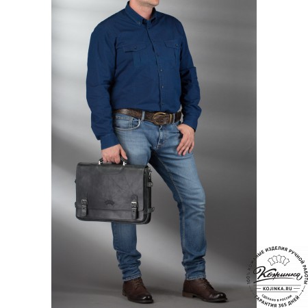 Кожаный портфель "Арамис" (черный)