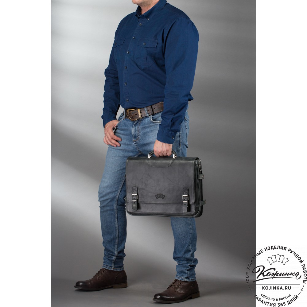 Кожаный портфель "Арамис" (черный)