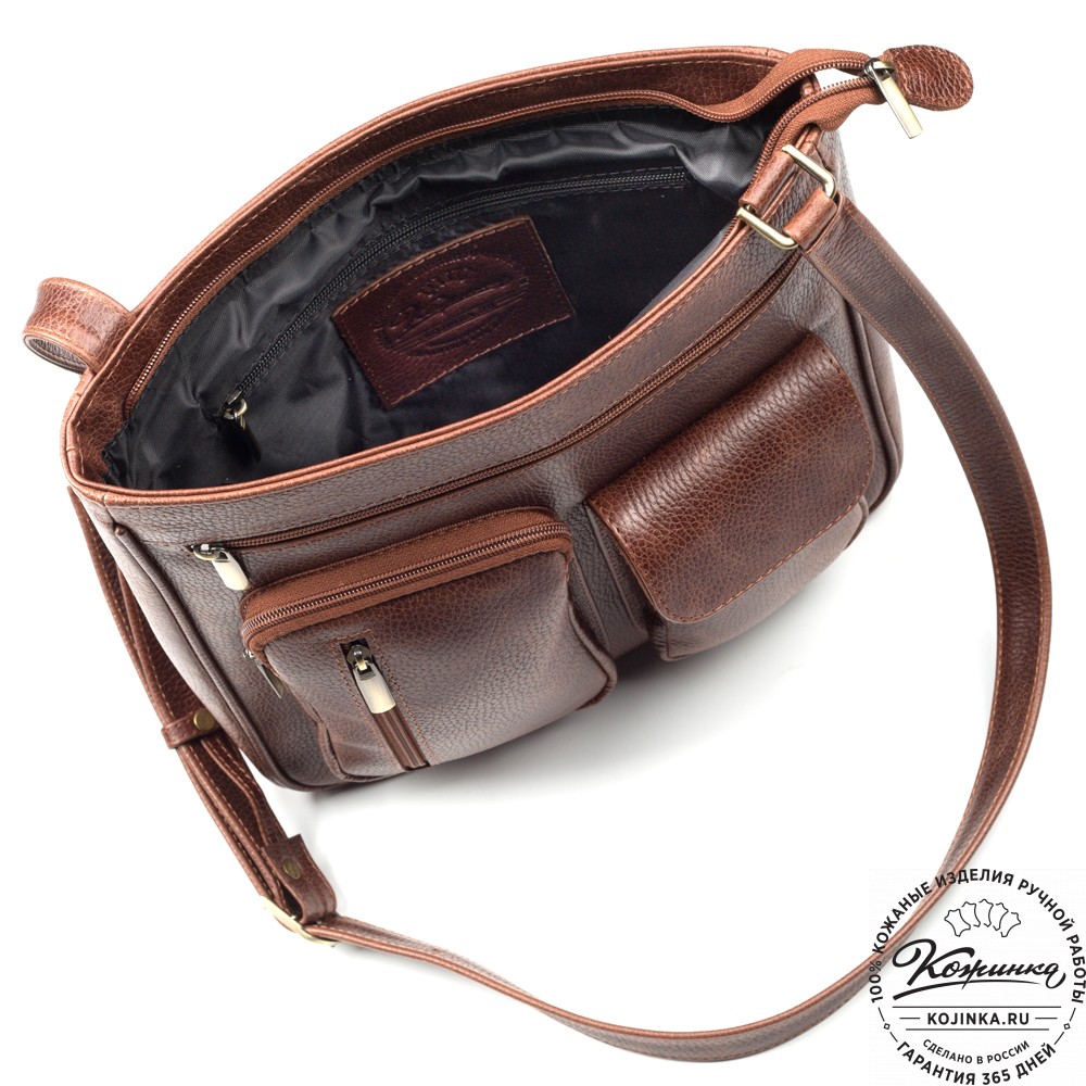 Кожаная сумка "Боб" (светло-коричневая)