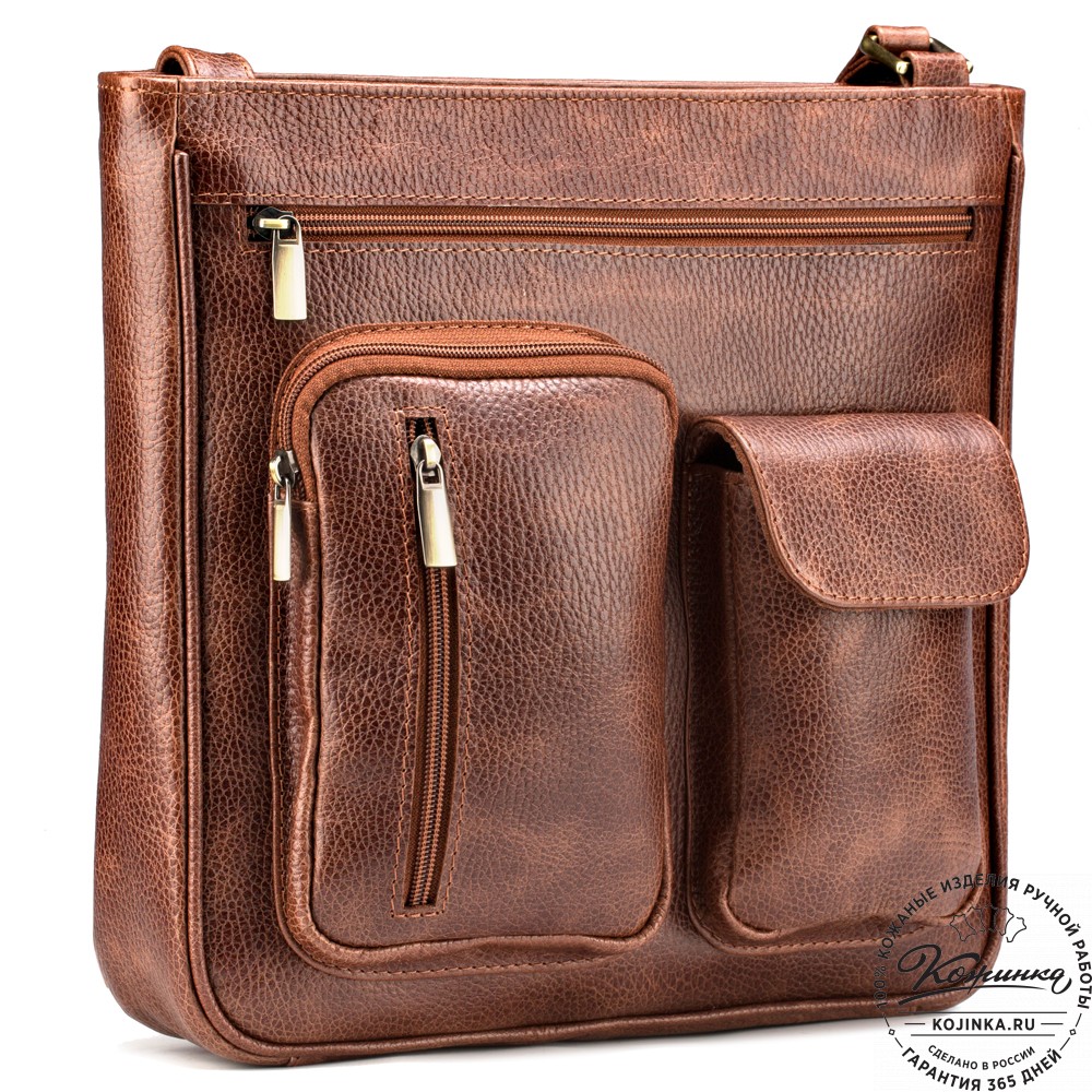 Кожаная сумка "Боб" (светло-коричневая)