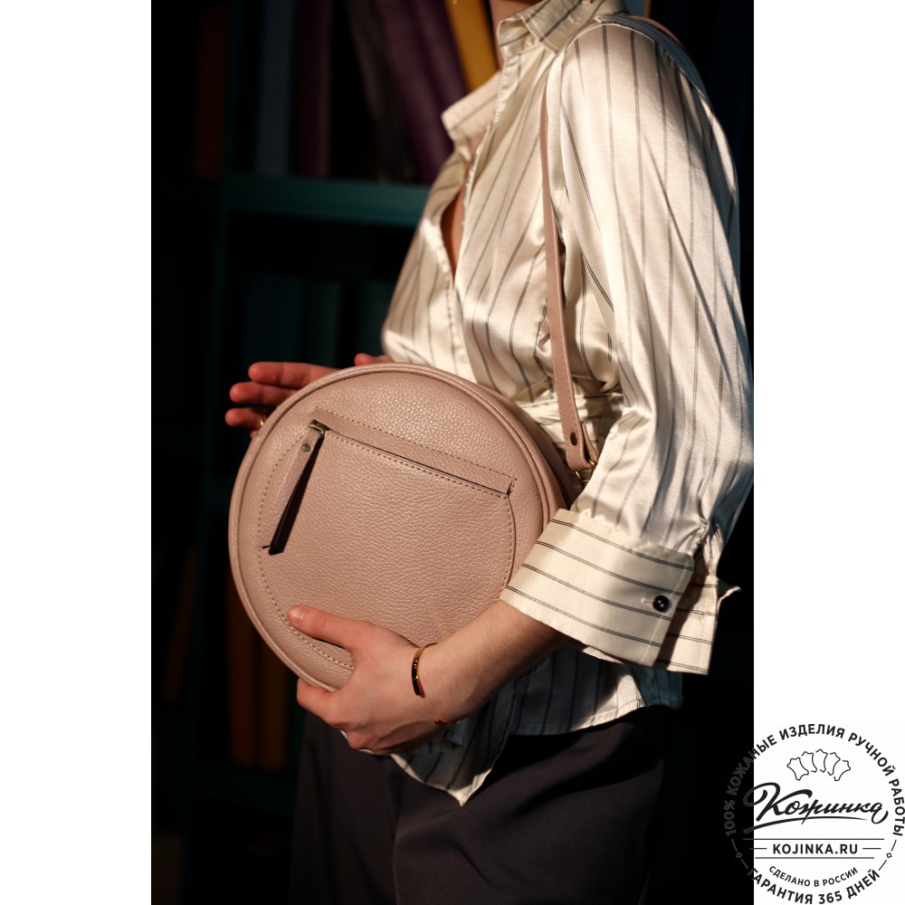 Женская кожаная сумка "Дарья" (пудра)