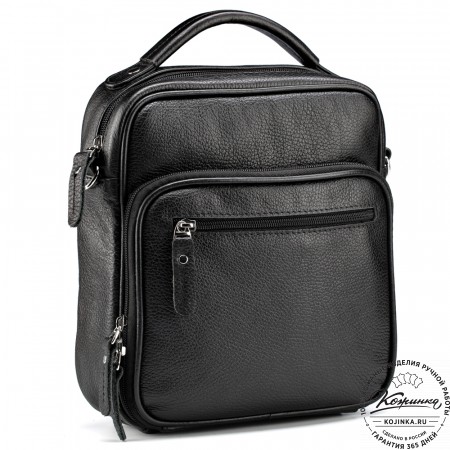 Кожаная сумка "Тедди" (чёрная)