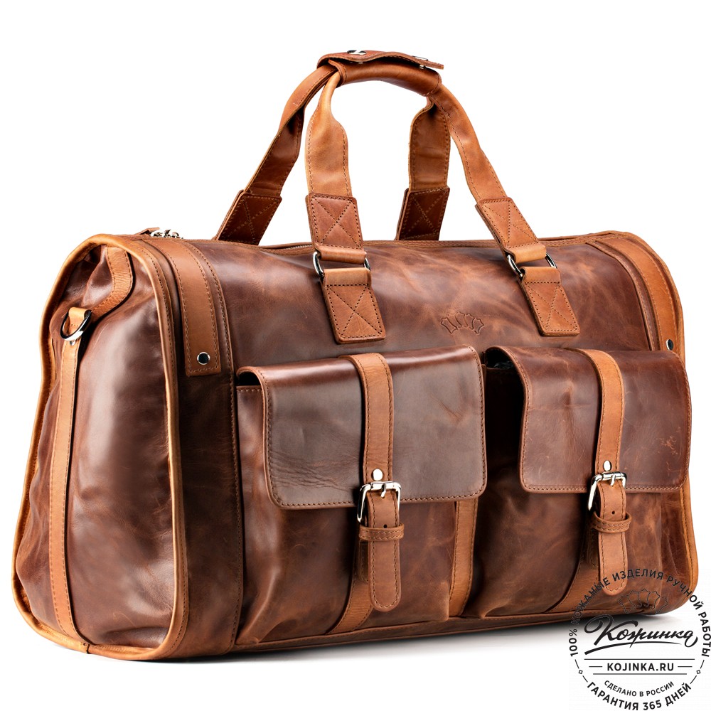 Кожаная дорожная сумка "Балтимор" (коричневый  воск)