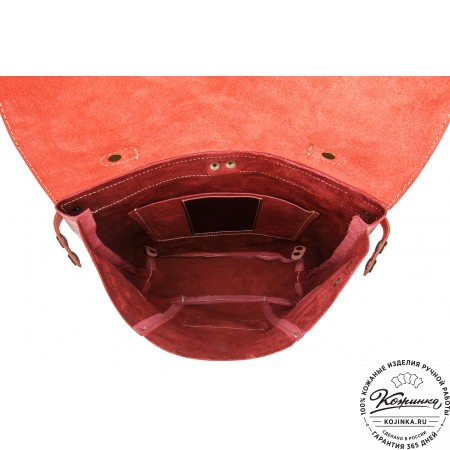 Кожаный рюкзак "Школьник" (брусничный)