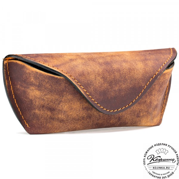 Кожаный футляр для очков из жёсткой кожи (эксклюзив) . фото 1