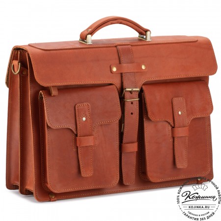Кожаный портфель "Мирон" (рыжий)