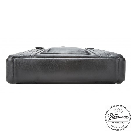 Кожаная деловая сумка "Доминик" (чёрная)