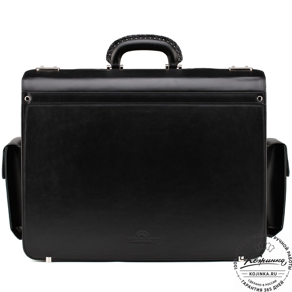 Кожаный портфель-кофр "Аркадий" (чёрный)