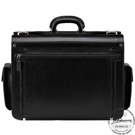 Кожаный портфель-кофр "Аркадий" (чёрный)