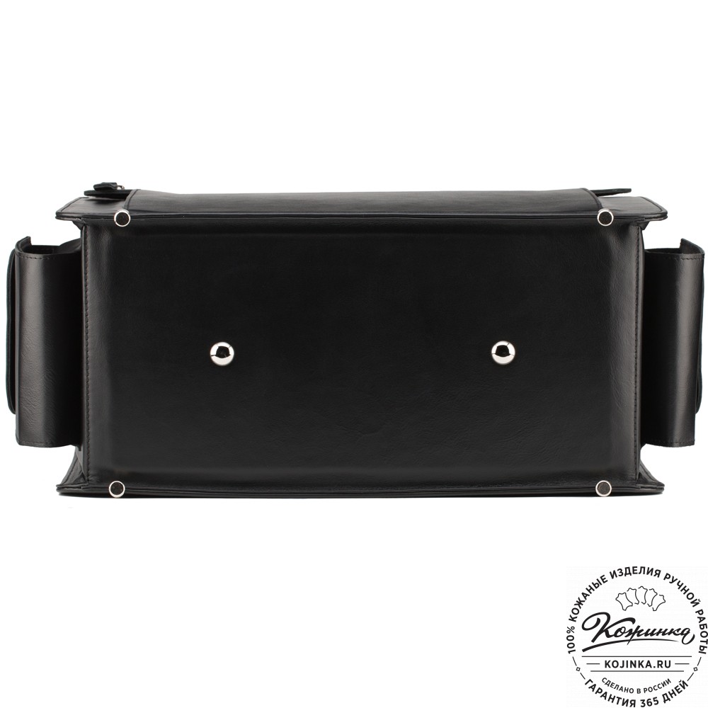 Кожаный портфель-кофр "Аркадий" (чёрный)
