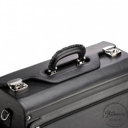 Кожаный портфель-кофр "Аркадий" (чёрный)