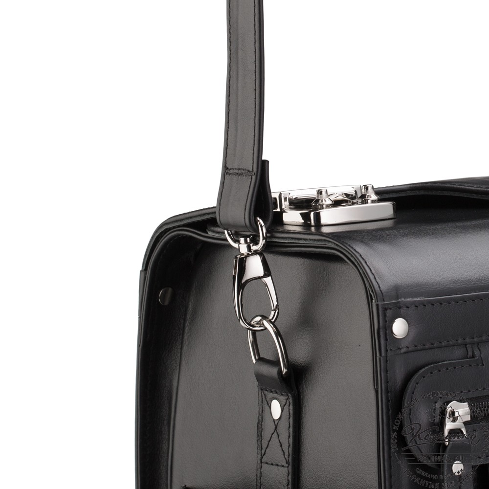 Кожаный портфель-кофр "Аркадий" (чёрный)