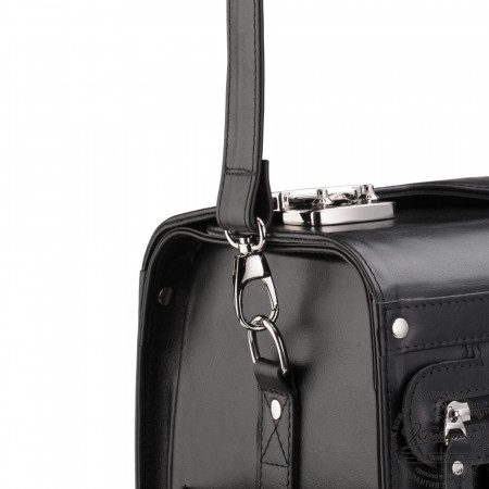 Кожаный портфель-кофр "Аркадий" (чёрный)