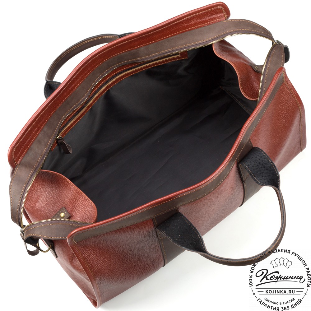 Кожаная дорожная сумка "Чарли" (рыжая)