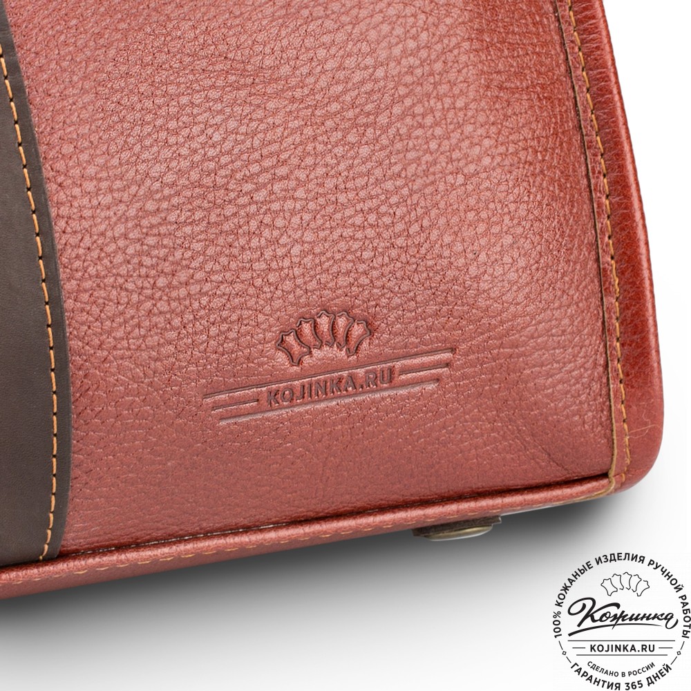 Кожаная дорожная сумка "Чарли" (рыжая)