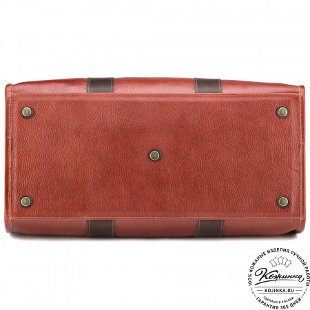 Кожаная дорожная сумка "Чарли" (рыжая)