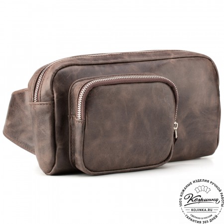Мужская кожаная сумка "Серж" (тёмно-коричневый антик)