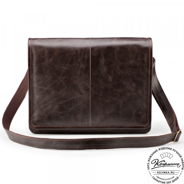 Кожаная сумка "Винсент" (темно-коричневый антик). фото 1