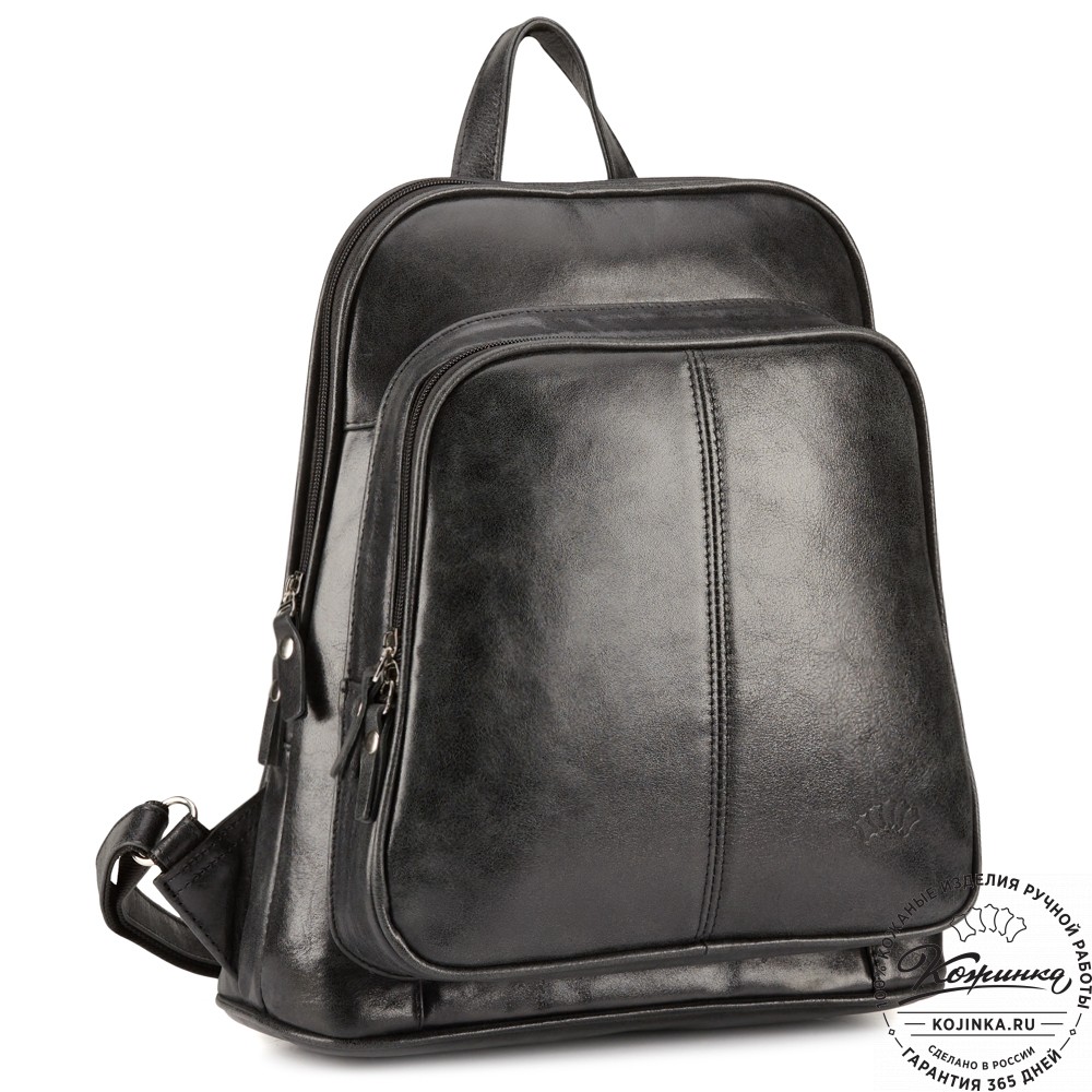 Кожаный рюкзак "Бэтси" (чёрный)