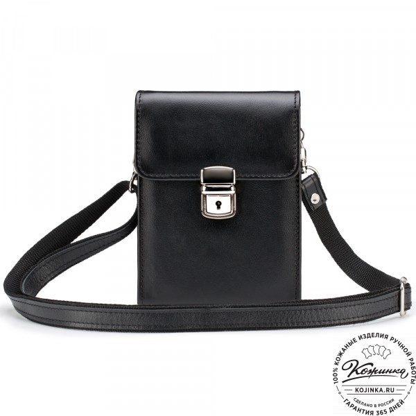 Кожаная сумка "Чикаго" (чёрная). фото 1