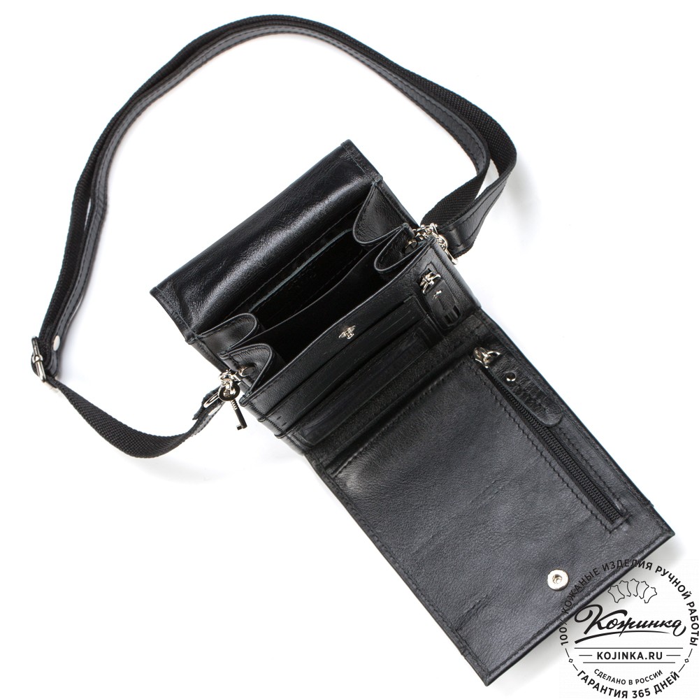 Кожаная сумка "Чикаго" (чёрная)