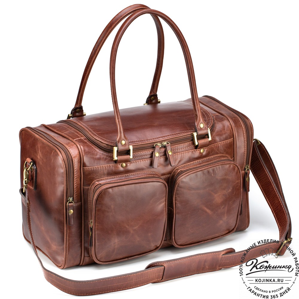Кожаная дорожная сумка "Кимберли" (коричневый воск)