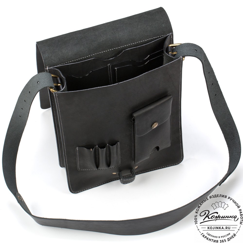 Кожаная сумка "Штурман" (черная)