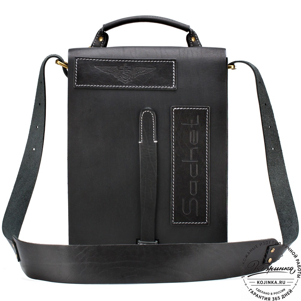 Кожаная сумка "Штурман" (черная)