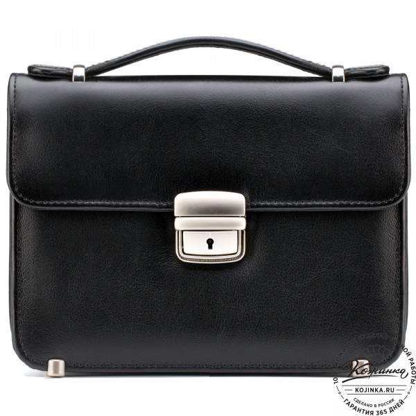 Кожаная барсетка "Вегас" (черная). фото 1