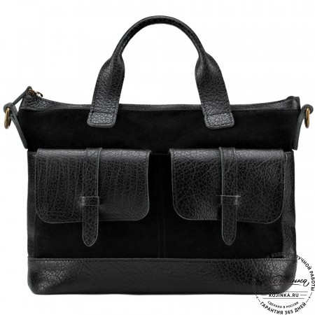 Женская кожаная сумка "Эльза" (чёрная)