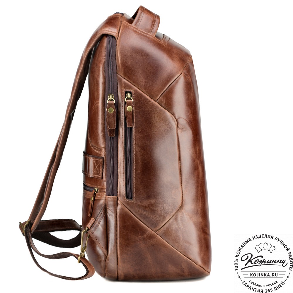 Кожаный рюкзак "Посейдон" (коричневый воск)