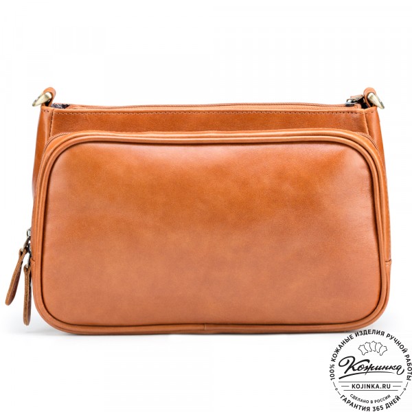 Женская кожаная сумка "Эмма" (рыжая). фото 1