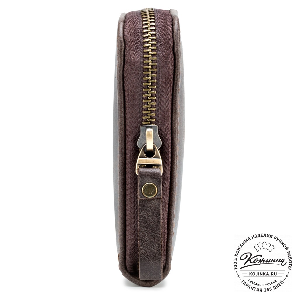 Кожаный клатч "Картер New" (тёмно-коричневый антик) 