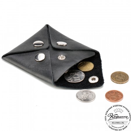 Кожаная монетница "Тоскана" (чёрная)
