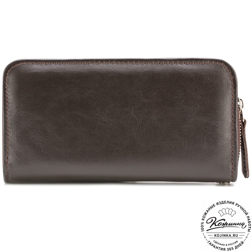 Кожаный клатч "Льюис" (тёмно-коричневый) 