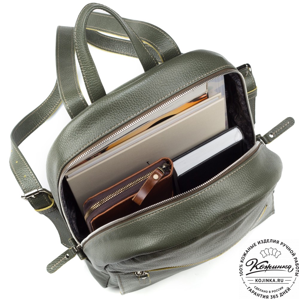 Кожаный рюкзак "Джессика" (оливковый)