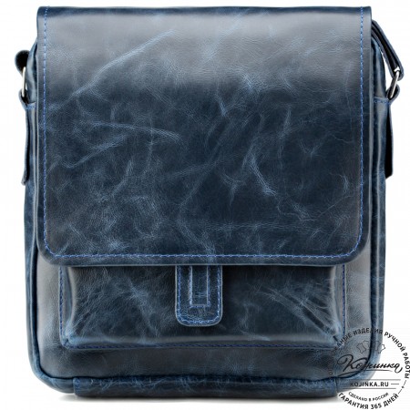 Кожаная сумка через плечо "Алекс" (синий антик) 