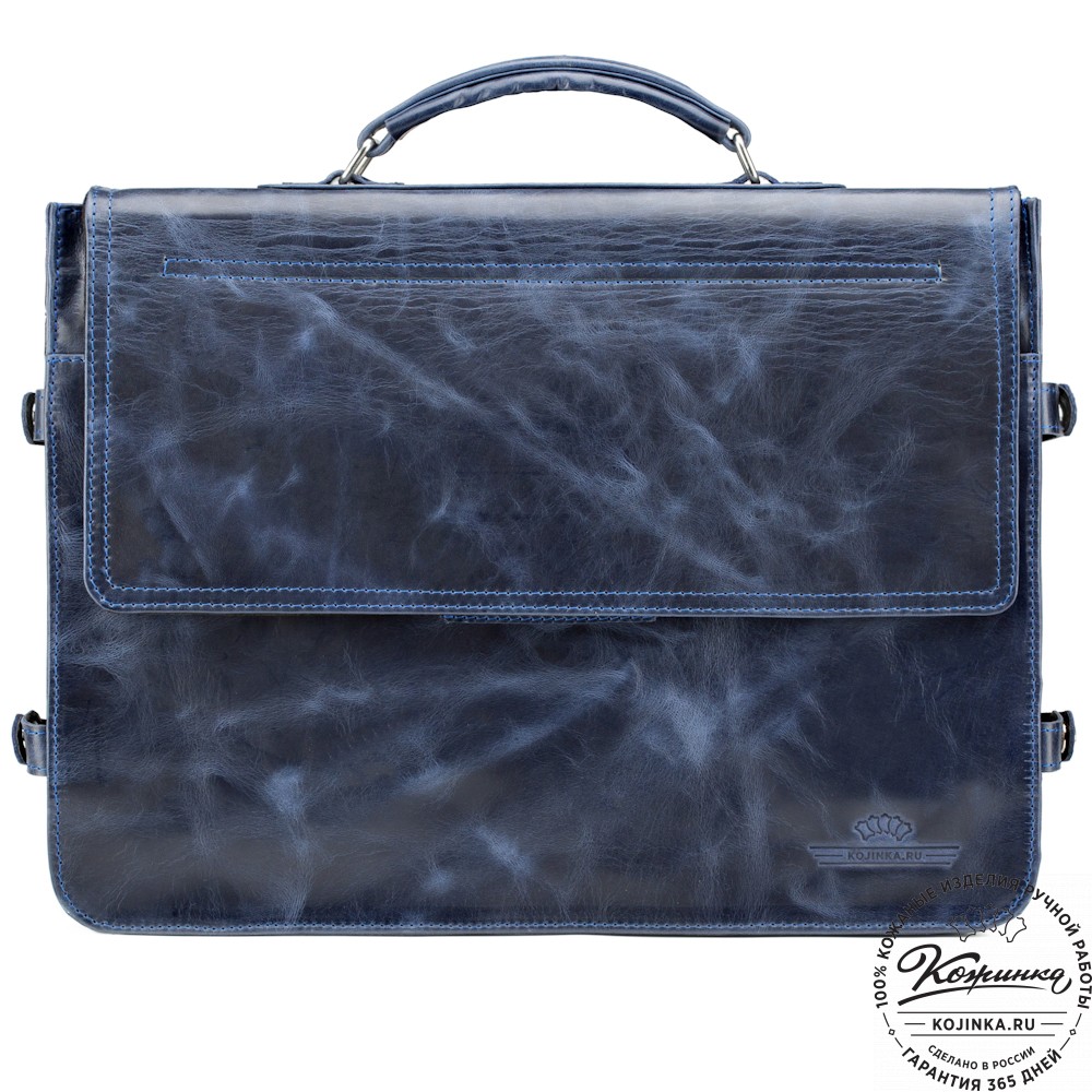 Кожаный портфель "Арамис" (синий антик)