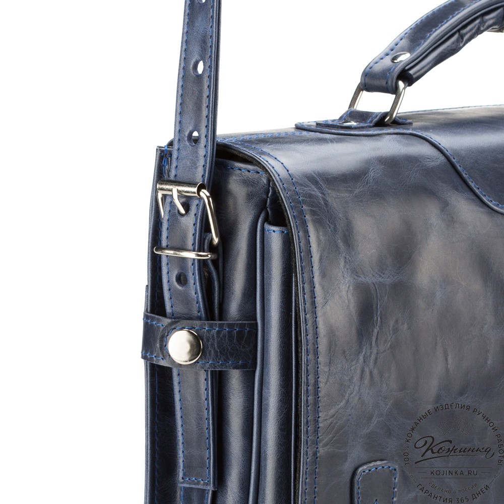 Кожаный портфель "Арамис" (синий антик)