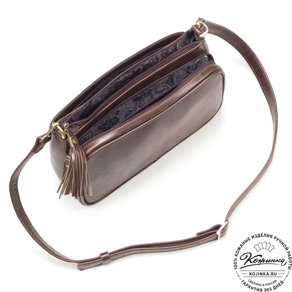 Женская кожаная сумка "Эмма" (коричневая)