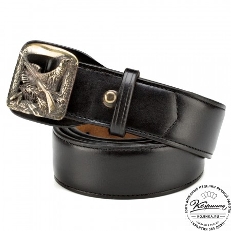 Кожаный ремень "Форестер" (чёрный)