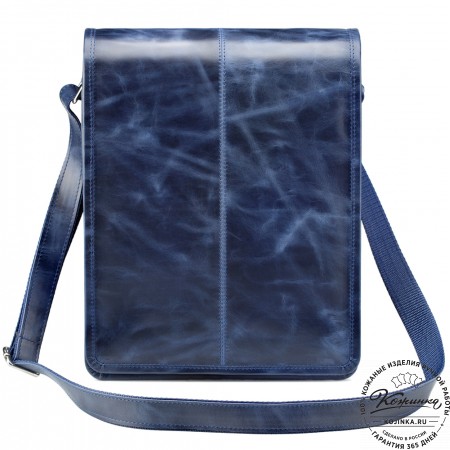 Кожаная сумка "Митчел" (синий антик)