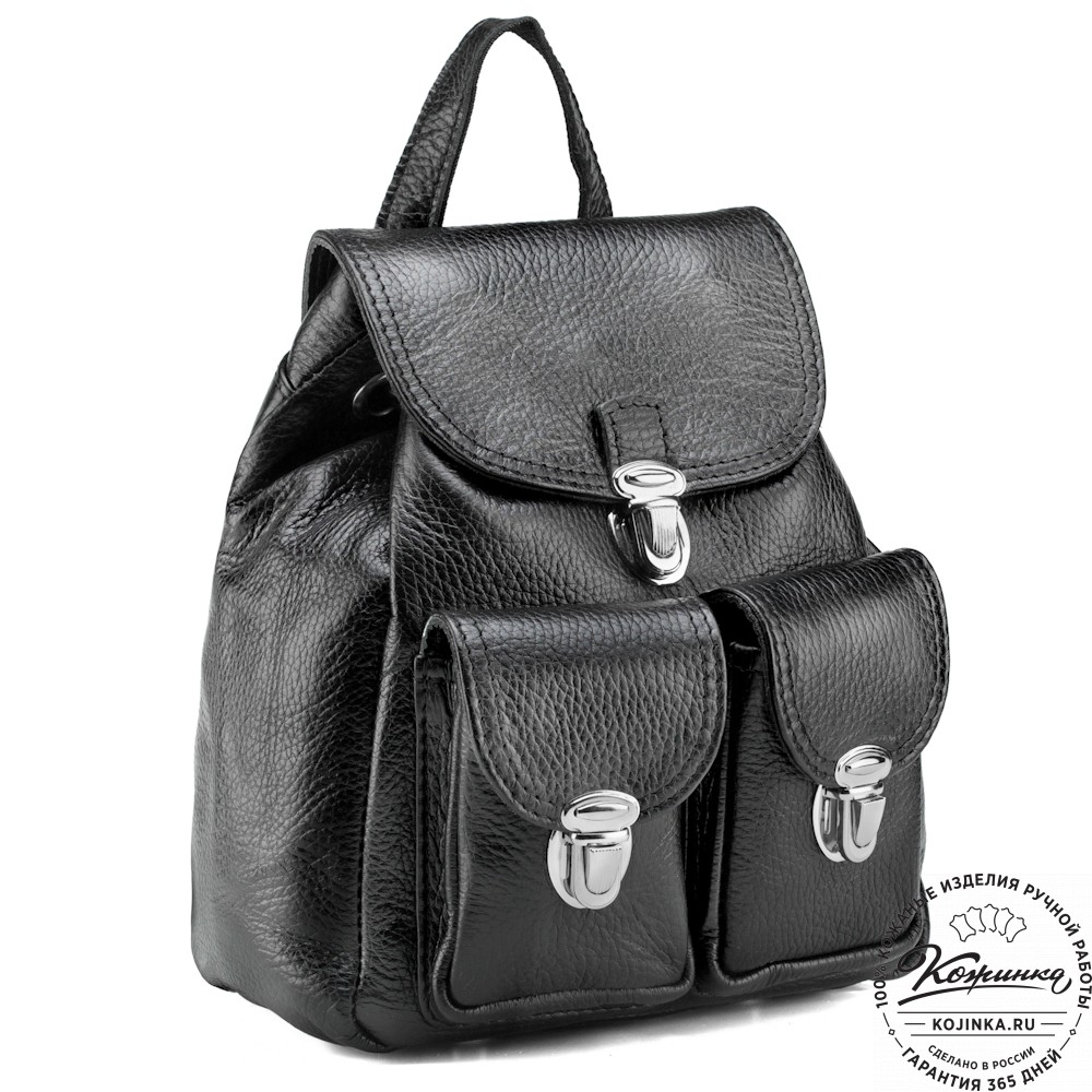 Женский кожаный рюкзак "Нэнси" (черный)