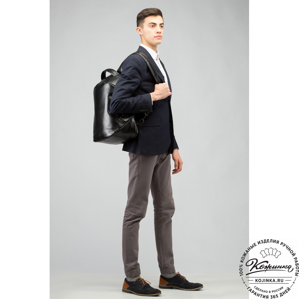 Кожаный рюкзак "Посейдон" (синий воск)