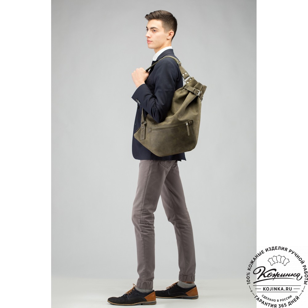 Кожаный рюкзак "Селена" (рыжий антик)