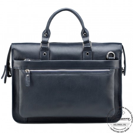 Кожаная деловая сумка "Вильямс" (синяя) 