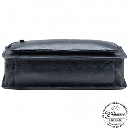 Кожаная деловая сумка "Вильямс" (синяя) 