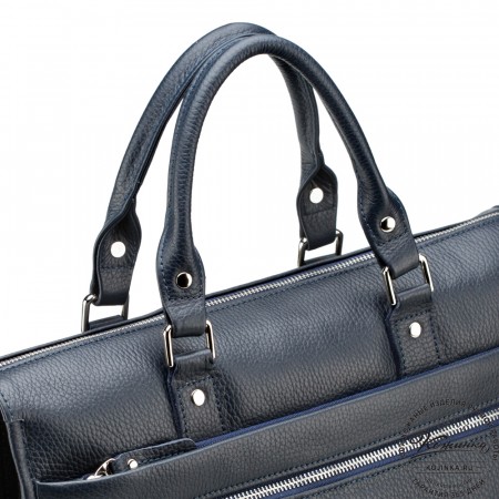 Кожаная деловая сумка "Вильямс" (синяя) 
